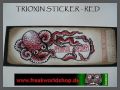 Trioxin Tattoo - Krake - Red - Aufkleber