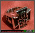 Ring - Iron Cross 13 Skull - Biker MC